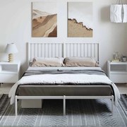 vidaXL Estrutura de cama com cabeceira 150x200 cm metal branco