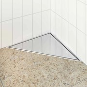 vidaXL Desagüe de Chuveiro Triangular 2 em 1 Prateado 32 x 32 x 7,5 cm