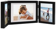 vidaXL Moldura com três dobras 22x15 cm+2x(10x15 cm) preto
