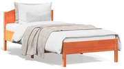 vidaXL Cama sem colchão 90x200 cm pinho maciço castanho-mel
