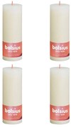 Bolsius Velas rústicas cilíndricas Shine 4 pcs 190x68 mm pérola suave