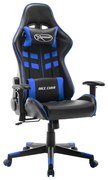 Cadeira de gaming couro artificial preto e azul