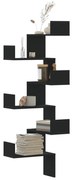 Estante de parede p/ canto 45x45x147 cm deriv. madeira preto