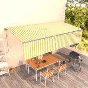 Toldo retrátil automático com estore 6x3 m amarelo e branco