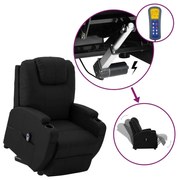 vidaXL Poltrona elevatória couro artificial preto