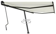 vidaXL Toldo retrátil manual independente 450x300 cm cor creme