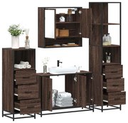 vidaXL 4 pcs conj. móveis WC derivados madeira cor carvalho castanho