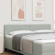 vidaXL Cabeceira Estofada em Veludo Cinza Claro com Botões de Cristal, 180 cm