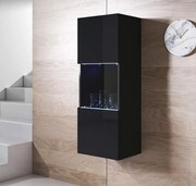 Vitrine de Parede Bilbao – 40x126 cm – Preto com LED Azul