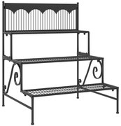 Outsunny Suporte para Plantas de 3 Níveis em Escada com Estrutura Metálica Preta – Ideal para Vasos Interior e Exterior 73x66x85 cm | Aosom Portugal
