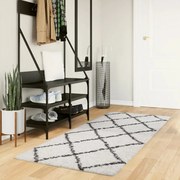 vidaXL Tapete shaggy de pelo alto PAMPLONA 80x200 cm creme e preto
