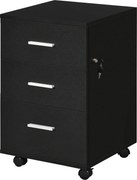 Vinsetto Bloco de Gavetas para Escritório Móvel de Arquivos com 3 Gavetas e Fechadura para Secretária Casa 40x40x61,5 cm Preto | Aosom Portugal
