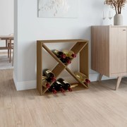 vidaXL Garrafeira 62x25x62 cm madeira de pinho maciça castanho mel