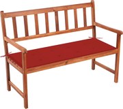 vidaXL Banco de jardim c/ almofadão 120 cm madeira acácia maciça