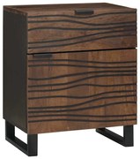 vidaXL Armário de Cabeceira 50x33x60 cm Madeira Maciça Castanha