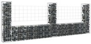 Cesto gabião em forma de U c/ 3 postes 260x20x100 cm ferro