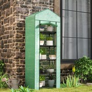 Estufa de jardim com 5 prateleiras, 0,69 x 0,49 x 1,93 m, em aço com lona removível em PE verde