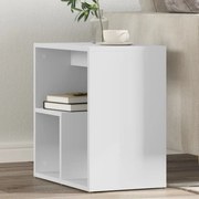 vidaXL Mesa de apoio 50x30x50 cm contraplacado branco