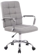Cadeira de escritório Deli PRO em tecido com estrutura cromada 59 x 91-101 x 63 cm Cinzento
