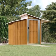 vidaXL Abrigo de jardim 270x130x208,5 cm aço galvanizado castanho
