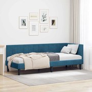 vidaXL Estrutura de Cama de Canto Azul 80 cm x 200 cm Veludo