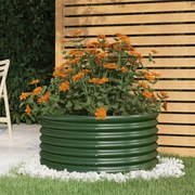 Vaso/floreira de jardim aço revestido a pó 80x80x36 cm verde