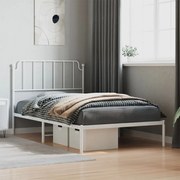 Estrutura de cama em metal com cabeceira 107x203 cm branco