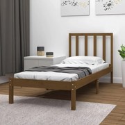 Estrutura de cama pequena solteiro 75x190 cm pinho castanho mel