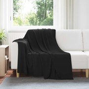 vidaXL Cobertor Preto 200 x 150 cm Lã