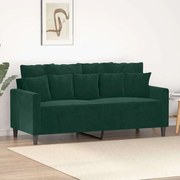 vidaXL Sofá de 2 lugares 140 cm veludo verde-escuro
