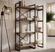Estante Faro – 87,5x30x138 cm – Pinho Atlântico e Estrutura em Aço Pre