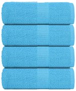 vidaXL Toalhas de rosto FROGN 4 peças Turquesa 30x30 cm 360 g/m²