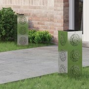 vidaXL Luz Solar LED de Caminho 2 pcs Prateado Aço Galvanizado