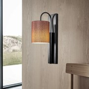 Candeeiro de Parede Baston – Preto e Castanho – 14 x 20 cm