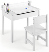Mesa infantil com altura ajustável, inclinação e suporte para livros - Azul