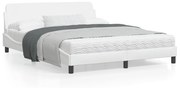 vidaXL Estrutura cama c/ cabeceira 160x200 cm couro artificial branco