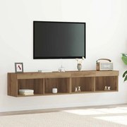 vidaXL Conjunto de móvel de TV com led 2 pcs Carvalho Artesanal
