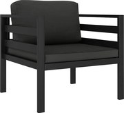 Sofá individual com almofadões alumínio antracite