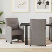 vidaXL Cadeiras de Jantar com Rodas 2 pcs Cinzento-acastanhado