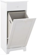 HOMCOM Móvel de Banheiro com Cesto de Roupa Móvel de Armazenamento com Gaveta 40x40x90,5 cm Branco | Aosom Portugal