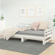 vidaXL Estrutura sofá-cama de puxar 2x(80x200) cm pinho maciço branco