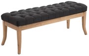 Banco Ramses em tecido com estrutura em antigo claro 46 x 120 x 38 cm Cinzento escuro