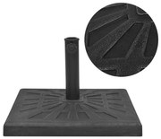 vidaXL Base para guarda-sol em resina quadrado preto 12 kg