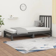 Sofá-cama de puxar 2x(90x200) cm pinho maciço cinza