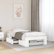 vidaXL Estrutura de cama 90x200 cm derivados de madeira branco