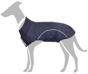 Capa de chuva para cães com tiras reflectoras azul-marinho L