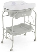 Trocador de fraldas 2 em 1 com banheira e trocador dobrável - bege