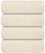 vidaXL Toalhas de bidé FROGN 4 pcs 30x50 cm 360 g/m² creme