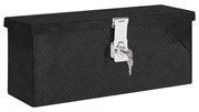 vidaXL Caixa de arrumação 50x15x20,5 cm alumínio preto