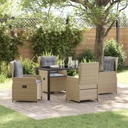Conjunto de Jantar de Jardim vidaXL 5 Peças Vime Poliéster Bege